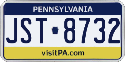 PA license plate JST8732