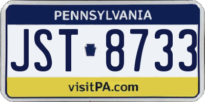 PA license plate JST8733