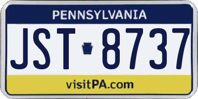 PA license plate JST8737