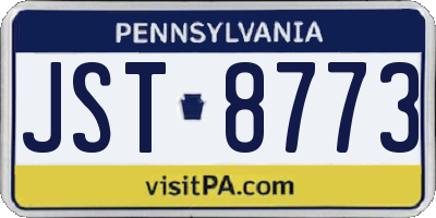 PA license plate JST8773
