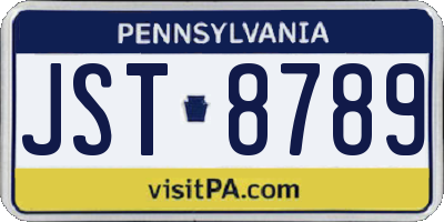 PA license plate JST8789
