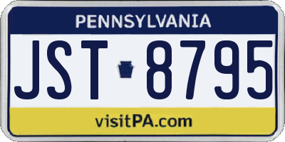 PA license plate JST8795
