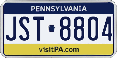 PA license plate JST8804