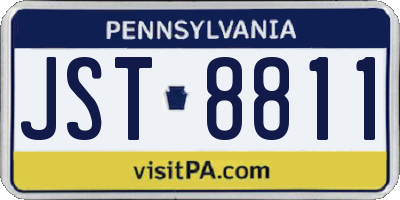 PA license plate JST8811
