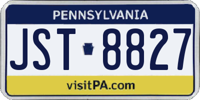 PA license plate JST8827