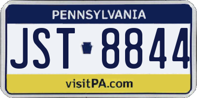 PA license plate JST8844