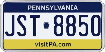 PA license plate JST8850