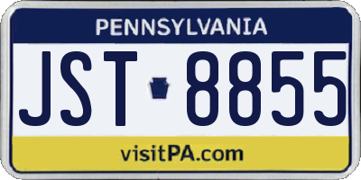 PA license plate JST8855
