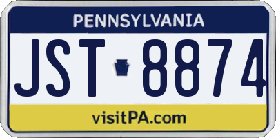 PA license plate JST8874