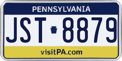 PA license plate JST8879