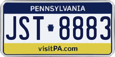 PA license plate JST8883