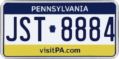 PA license plate JST8884