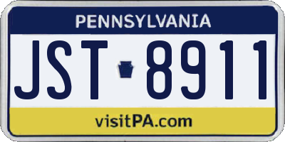 PA license plate JST8911