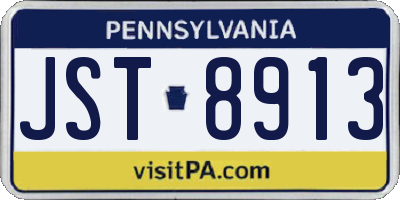 PA license plate JST8913
