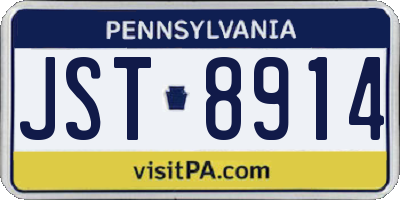 PA license plate JST8914