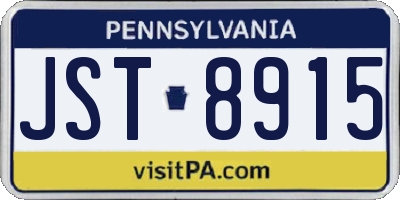 PA license plate JST8915