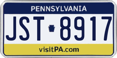 PA license plate JST8917