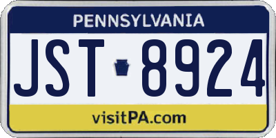 PA license plate JST8924