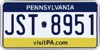 PA license plate JST8951