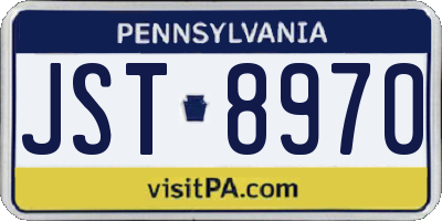 PA license plate JST8970