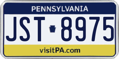 PA license plate JST8975