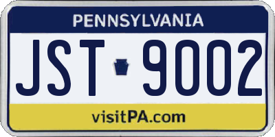 PA license plate JST9002