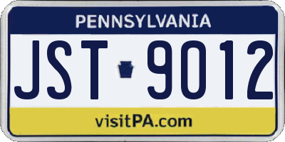 PA license plate JST9012