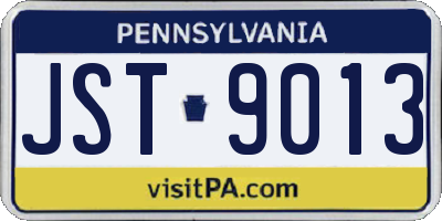 PA license plate JST9013