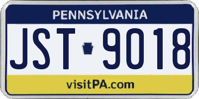 PA license plate JST9018