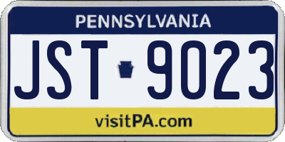 PA license plate JST9023