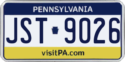 PA license plate JST9026