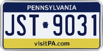 PA license plate JST9031