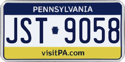 PA license plate JST9058