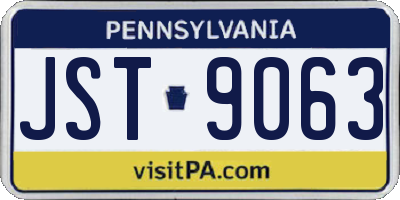 PA license plate JST9063