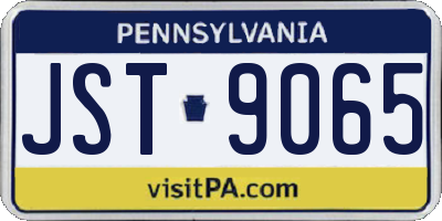 PA license plate JST9065