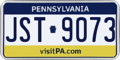 PA license plate JST9073