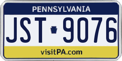 PA license plate JST9076
