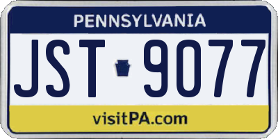PA license plate JST9077