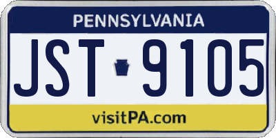 PA license plate JST9105