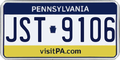 PA license plate JST9106