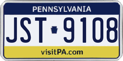 PA license plate JST9108