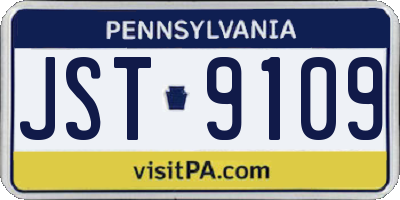 PA license plate JST9109