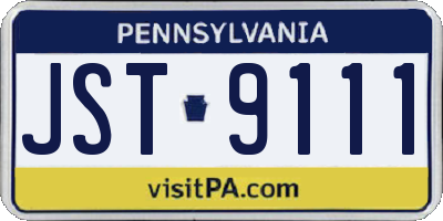 PA license plate JST9111