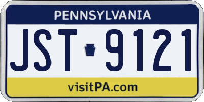 PA license plate JST9121
