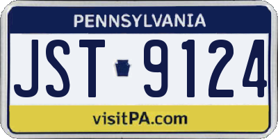 PA license plate JST9124