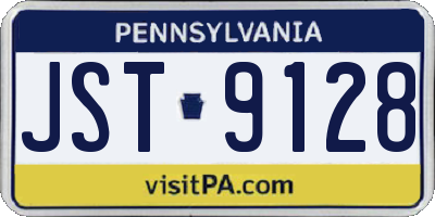 PA license plate JST9128
