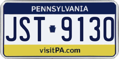 PA license plate JST9130