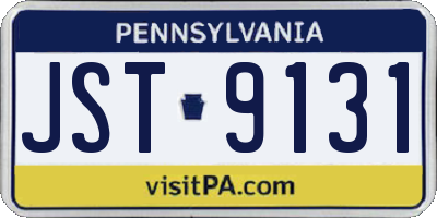 PA license plate JST9131