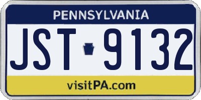 PA license plate JST9132