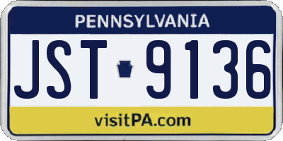 PA license plate JST9136